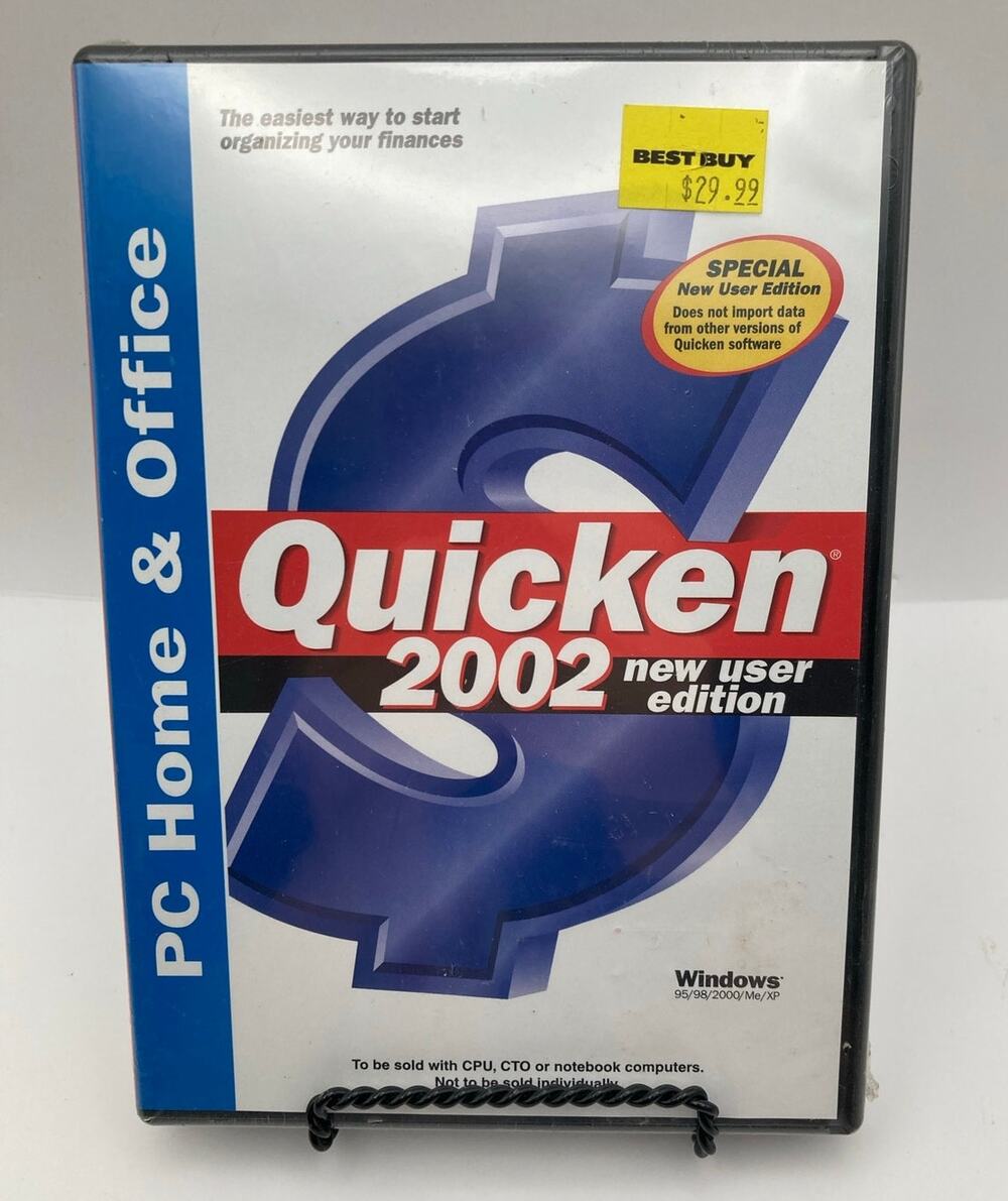 Quicken 2002 New User Edition PC Home & Office 95/95/2000/ME/XP New Sealed